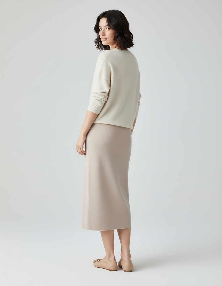 Jupe Crayon Taille Haute Longue