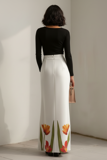 Jupe Longue Blanche Fendue