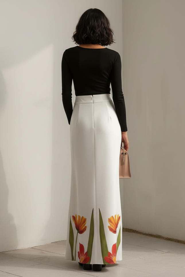 Jupe Longue Blanche Fendue