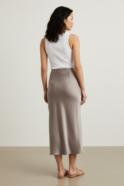 Jupe Longue Satin Fluide Chic