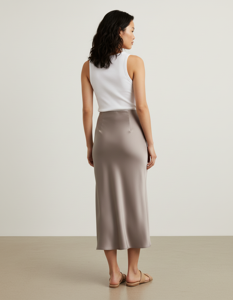 Jupe Longue Satin Fluide Chic