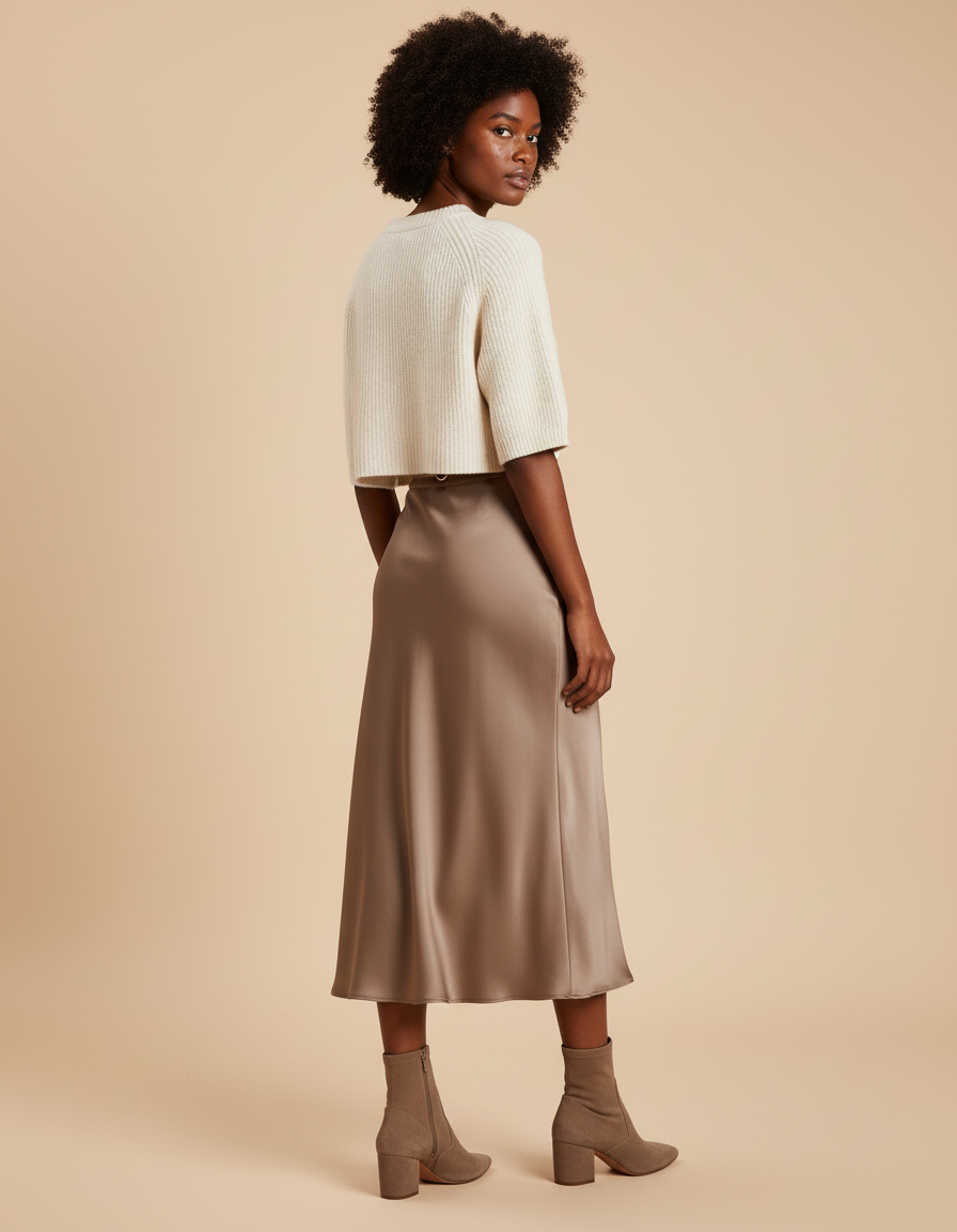 Jupe Longue Satinée Fluide Chic