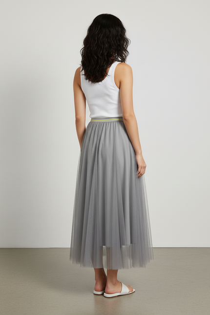 Jupe Longue Plissée Grise