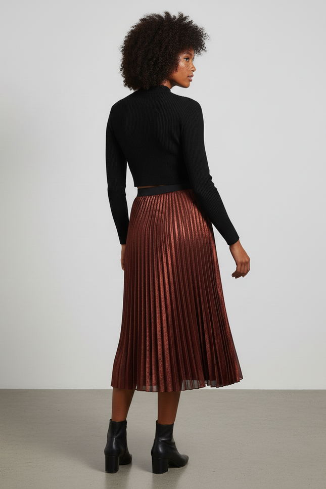 Jupe Longue Plissée Paillette