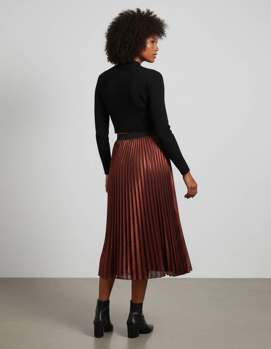 Jupe Longue Plissée Paillette