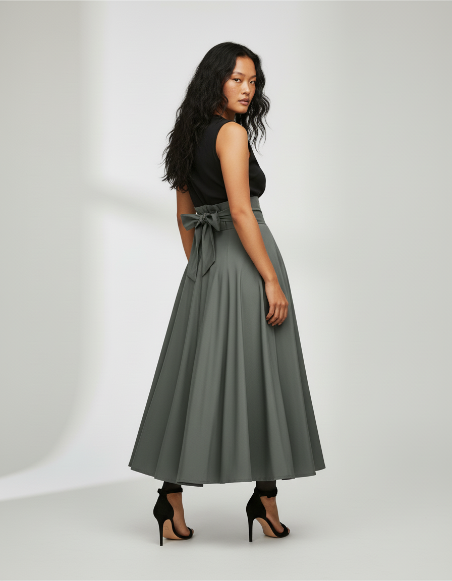 Jupe Cloche Longue Taille Haute