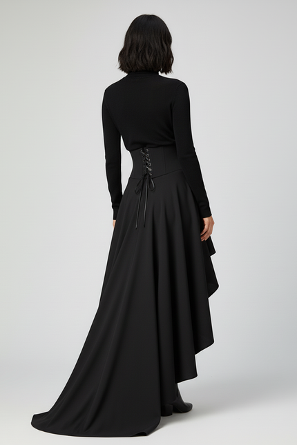 Jupe Longue Noire Popeline