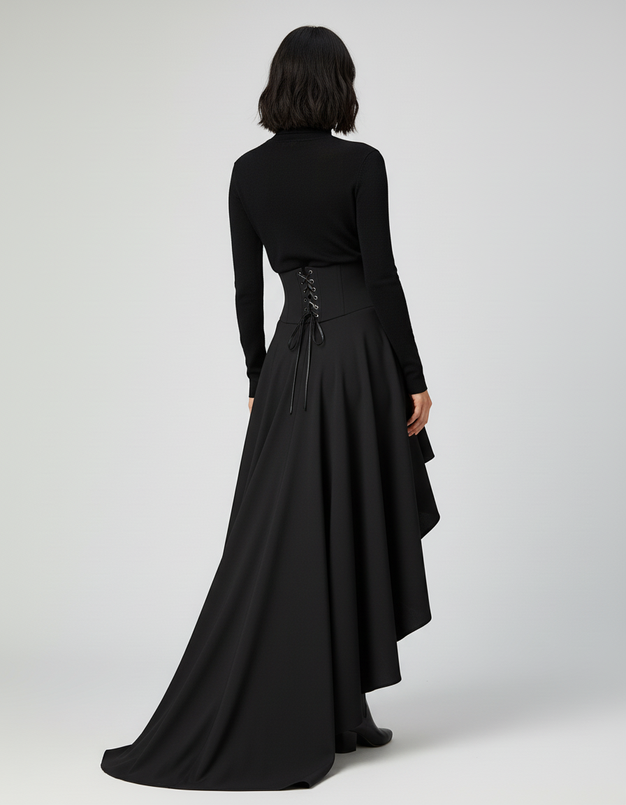 Jupe Longue Noire Popeline