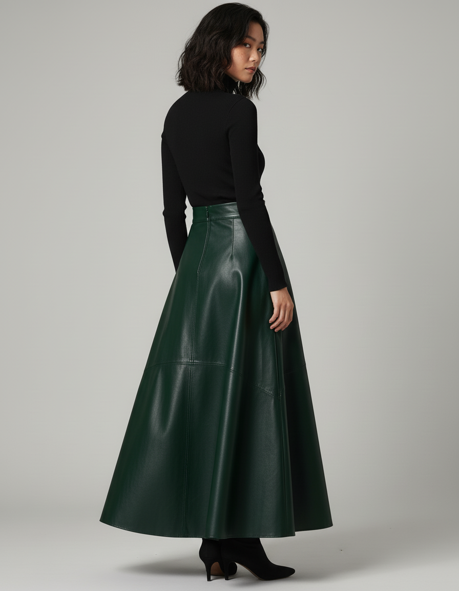Jupe Cuir Femme Longue