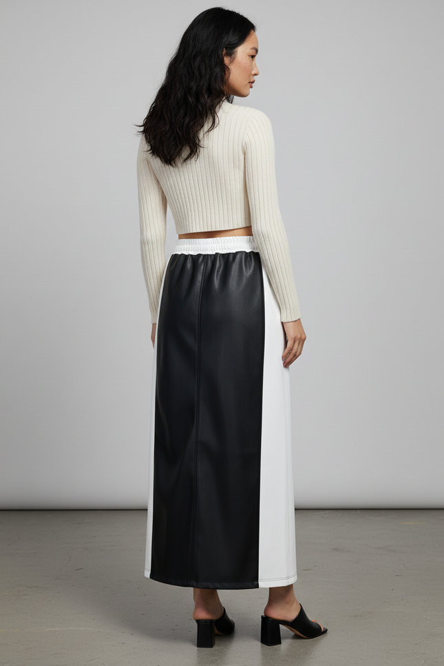 Jupe Longue Cuir Fendue