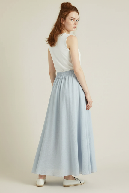 Jupe Longue Coton Froissé