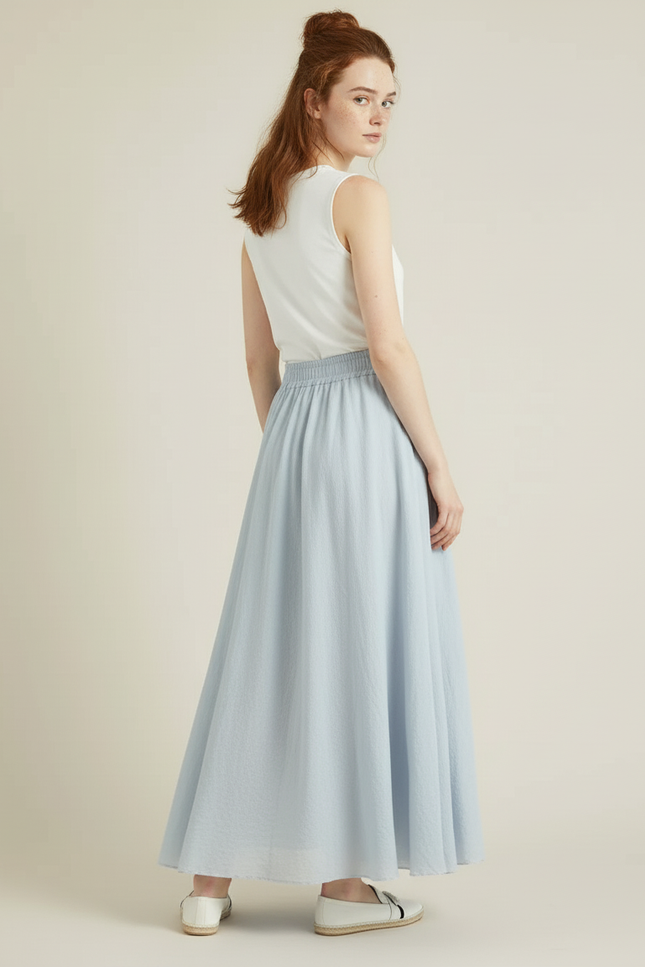 Jupe Longue Coton Froissé