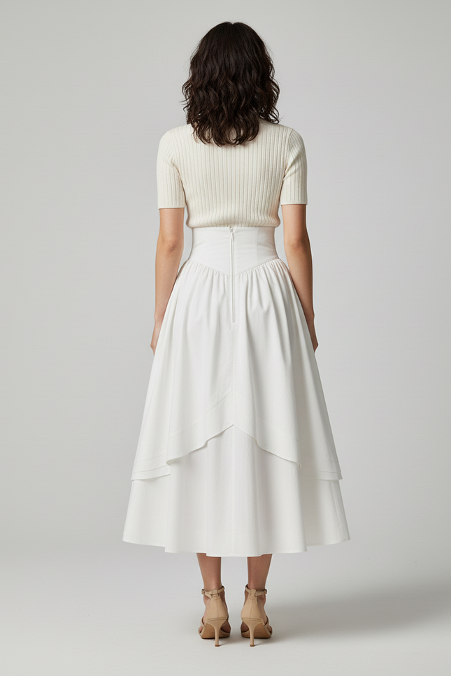 Jupe Longue Blanche En Lin