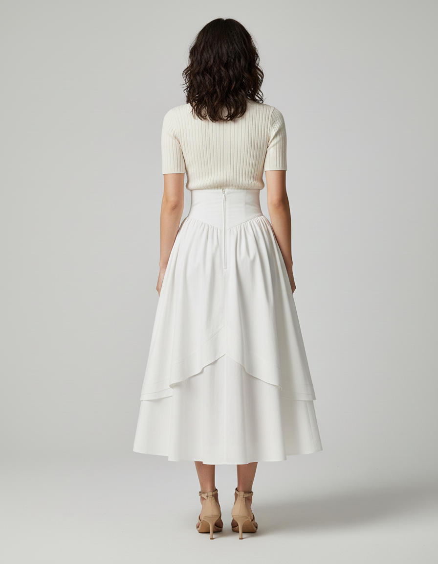 Jupe Longue Blanche En Lin