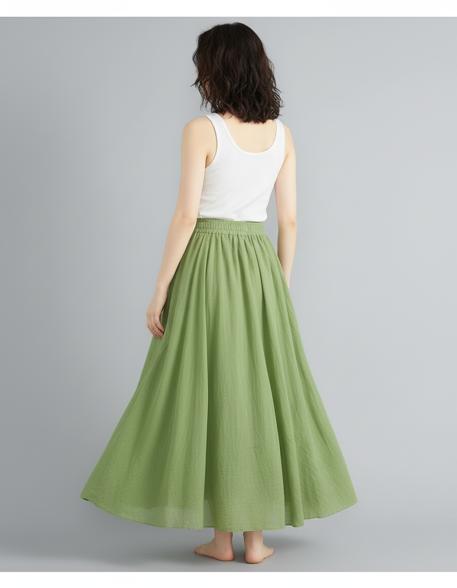 Jupe Longue Femme Taille Élastiquée