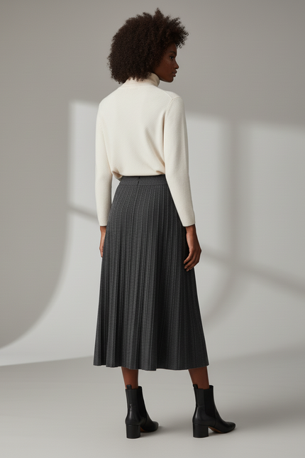 Jupe Longue Plissee Taille Elastique