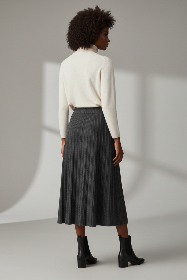 Jupe Longue Plissee Taille Elastique