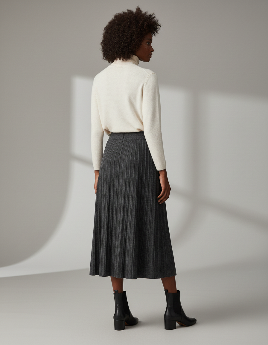 Jupe Longue Plissee Taille Elastique