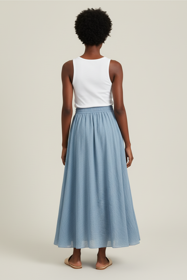 Jupe Longue Taille Smockée