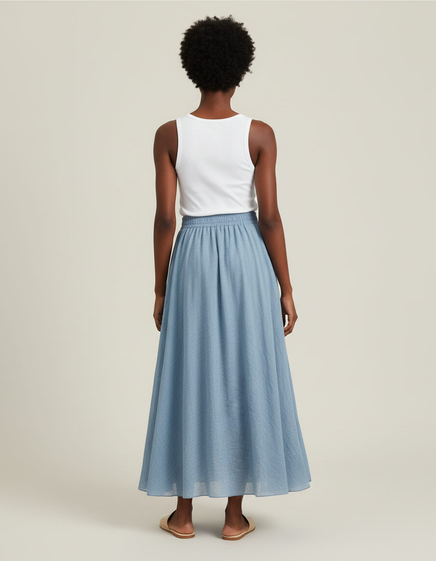 Jupe Longue Taille Smockée