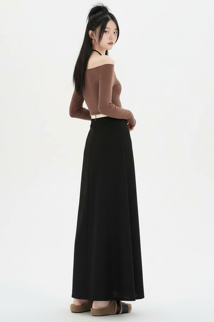 Jupe Longue A-Line Texturée Chic