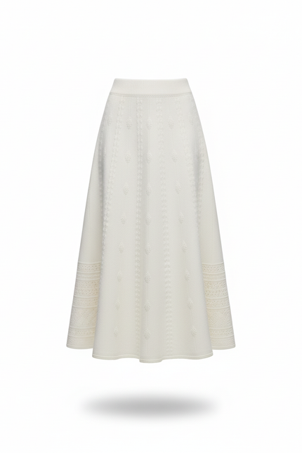 Jupe Évasée Taille Haute Mi-Longue