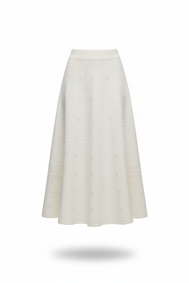 Jupe Évasée Taille Haute Mi-Longue