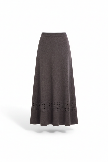 Jupe Longue Maille Ajourée Élégante