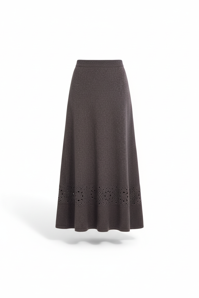 Jupe Longue Maille Ajourée Élégante