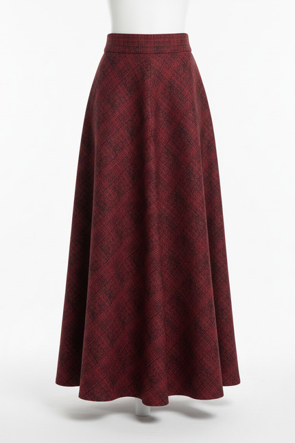 Jupe Longue Évasée Rouge Élégante