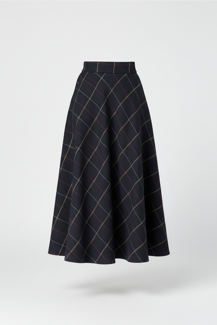 Jupe Longue Écossaise Évasée Élégante