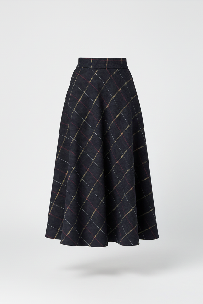 Jupe Longue Écossaise Évasée Élégante