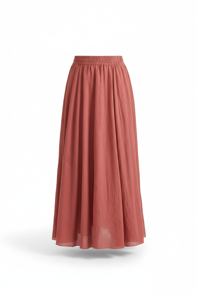Jupe Longue Femme Terracotta