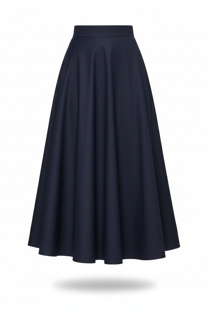 Jupe Longue Bleu Marine Évasée Élégante