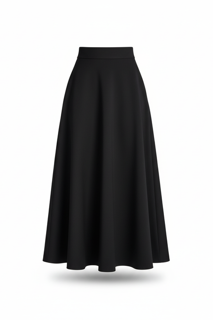 Jupe Longue Noire Évasée Élégante