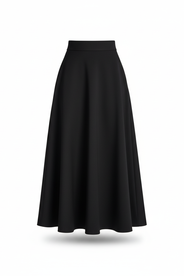 Jupe Longue Noire Évasée Élégante