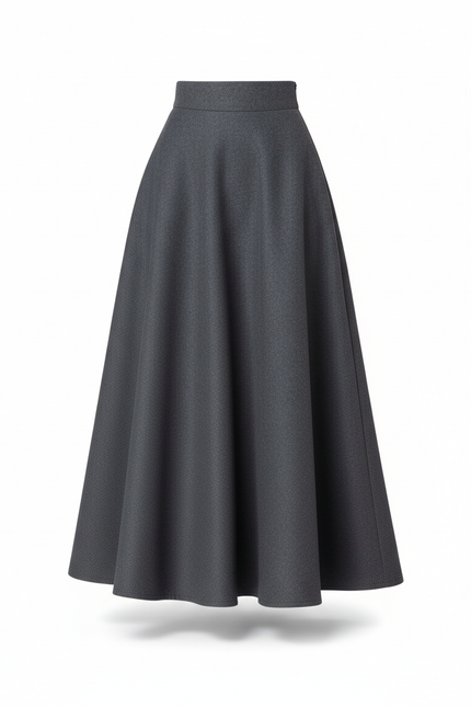 Jupe Longue Laine Évasée Élégante