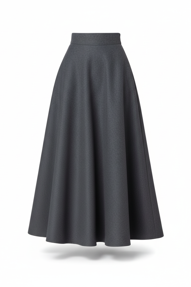 Jupe Longue Laine Évasée Élégante