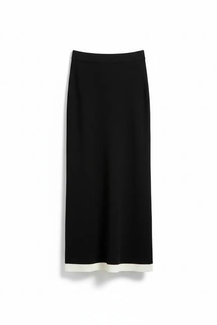 Jupe Longue Tricotée Noire Chic