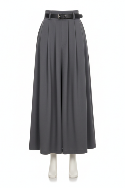 Jupe Longue Grise Plissée Chic
