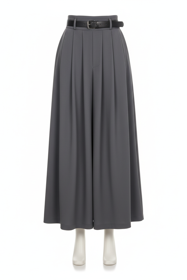 Jupe Longue Grise Plissée Chic