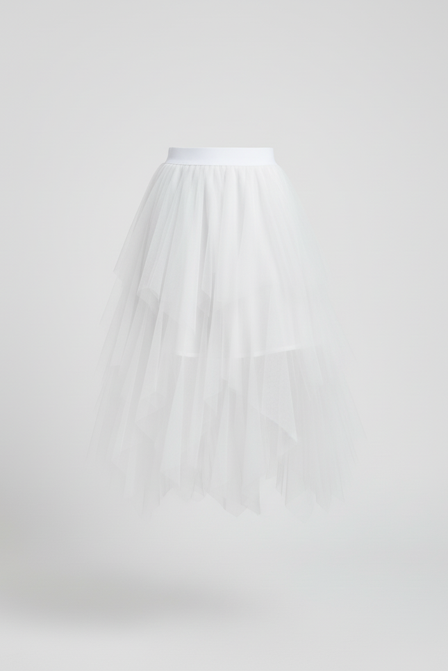 Jupe Longue Blanche Tulle Fluide Mariage