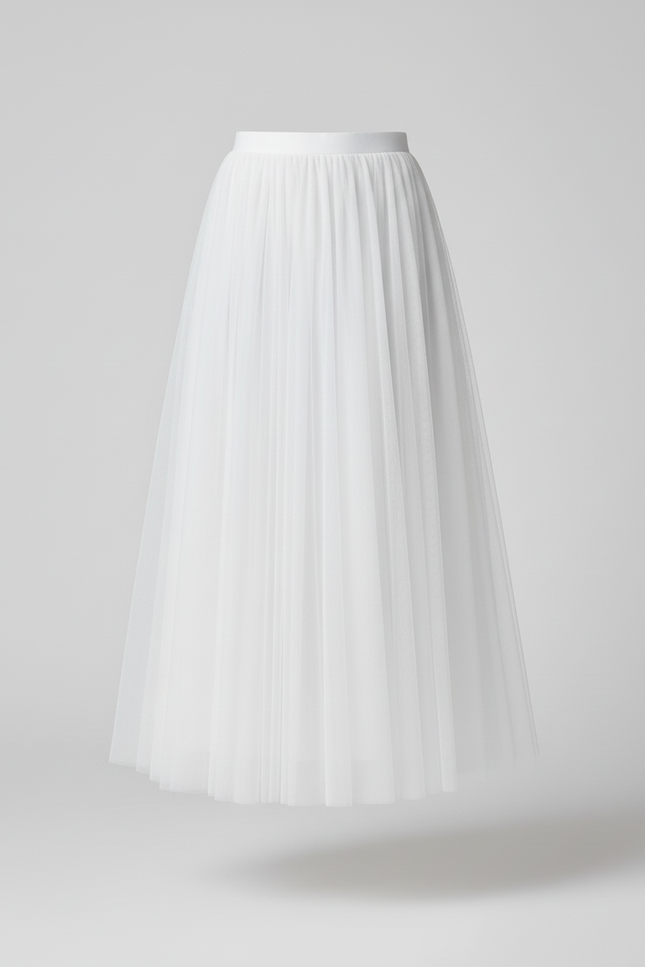 Jupe Plissée Longue Transparente
