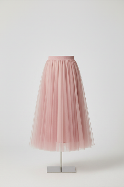 Jupe Plissée Voile Longue