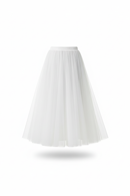 Jupe Longue Blanche Tulle Plissée Mariée