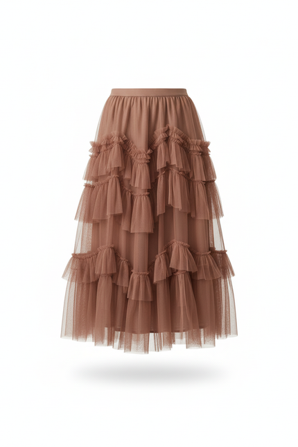 Jupe Longue Tulle Volants Fluide