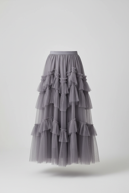 Jupe Longue Tulle Volants Bohème
