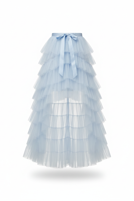 Jupe Longue Voile Bleu