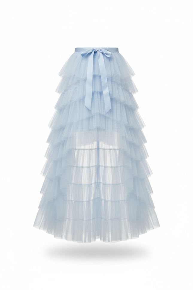 Jupe Longue Voile Bleu