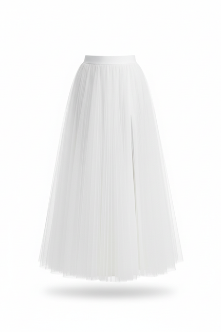 Jupe Longue Plissée Fendue